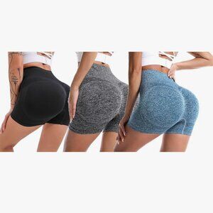 Three Seamless Biker Yoga Shorts